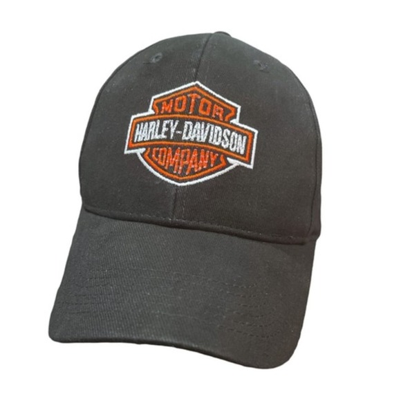 HARLEY DAVIDSON Logo Black Orange L.E.D. Light Up Adjustable Hat Cap - Picture 1 of 3